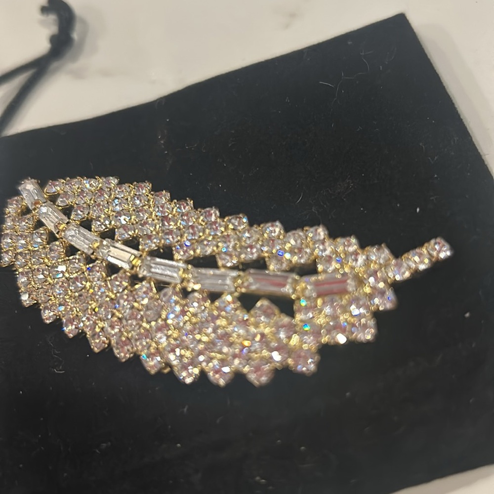 Vintage Feather Cubic Zirconia Brooch-Boutique - Picture 6 of 7